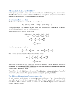 Differential Relations for Fluid Flow Acceleration field of a fluid The