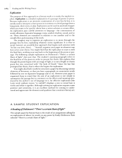 Explication A SAMPLE STUDENT EXPLICATiON A