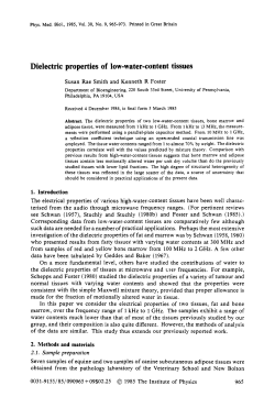 Dielectric properties of low-water-content tissues