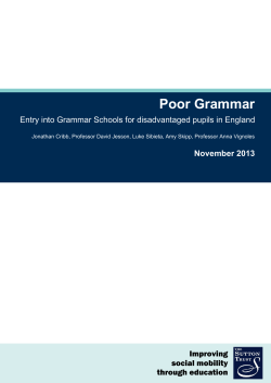 Poor Grammar - Sutton Trust