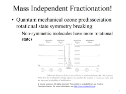 12.744 Lecture 18: Mass-Independent Fractionation