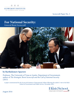 For National Security - The Bush School of Government and Public
