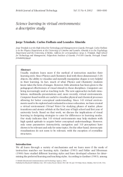 Science learning in virtual environments: a descriptive study