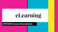 eLearning Class Descriptions 2016