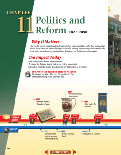 Chapter 11: Politics and Reform, 1877-1896