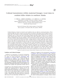 Cultural transmission within maternal lineages: vocal clans in