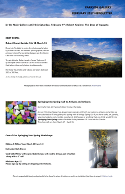 January news - Parkside Art Gallery