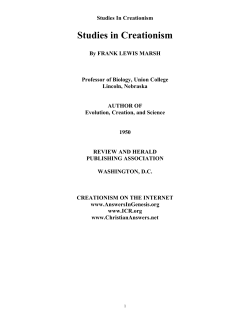 STUDIES IN CREATIONISM