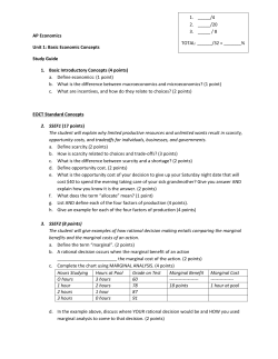 AP Economics Unit 1: Basic Economic Concepts Study Guide 1
