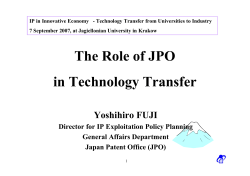 18. Y. Fuji- The role of JPO in Technology Transfer