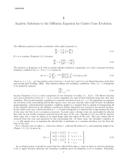 1 Analytic Solutions to the Diffusion Equation for Cinder Cone
