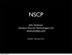 John Dickinson Sinodun Internet Technologies Ltd www.sinodun.com