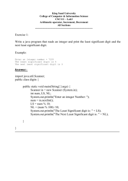 Exercise 1: Write a java program that reads an integer and print the