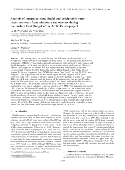 Analysis of integrated cloud liquid and precipitable water vapor