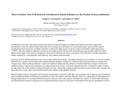 Direct Evidence That Well-Ordered, Stoichiometric (Ideal) Dolomites