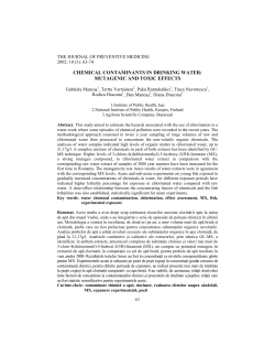 CHEMICAL CONTAMINANTS IN DRINKING WATER: MUTAGENIC