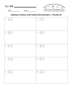 Adding Fractions with Unlike Denominators: Practice B