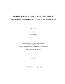 DEVELOPMENT OF APPROACH TO ESTIMATE VOLUME