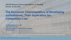 The Economic Characteristics of Developing Jurisdictions