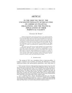 In the Debt We Trust - DigitalCommons@UM Carey Law