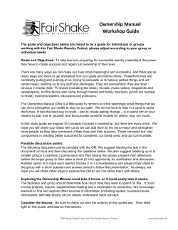 Ownership Manual Workshop Guide