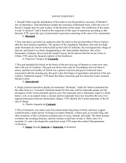 HAVOC II ROUND 9 1. Ronald Fisher used the distribution