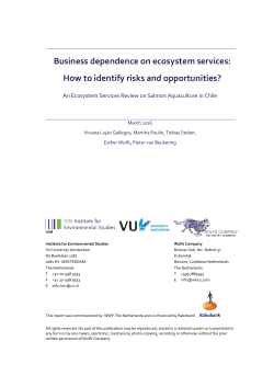 Business dependence on ecosystem services