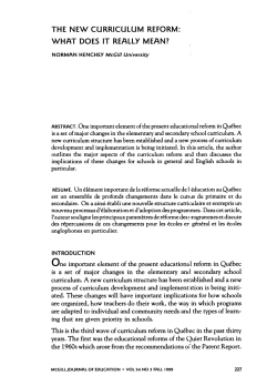 THE NEW CURRICULUM REFORM: WHAT OOES IT REALLY MEAN?