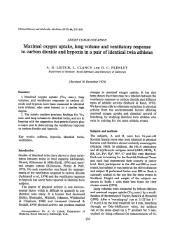Maximal Oxygen Uptake, Lung Volume and