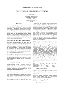 COMPOSING WITH SIEVES: STRUCTURE AND INDETERMINACY