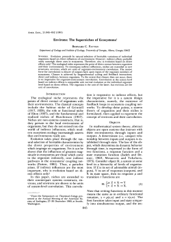Environs: The Superniches of Ecosystems1