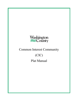 Common Interest Community (CIC) Plat Manual