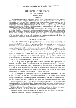 Hubbert, 1945, Strength of the Earth, AAPG.