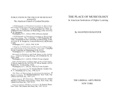 the place of musicology - American Musicological Society