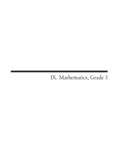 IX. Mathematics, Grade 3
