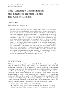 Intra-Language Discrimination and Linguistic Human Rights: The