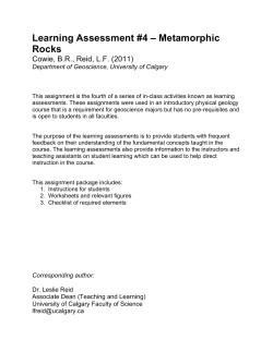 Learning Assessment #4 – Metamorphic Rocks