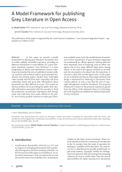A Model Framework for publishing Grey Literature in Open Access