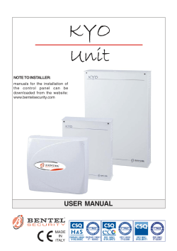 user manual - Bentel Security