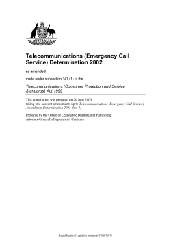 (Emergency Call Service) Determination 2002