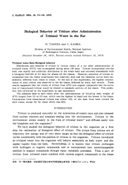 Biological Behavior of Tritium after Administration