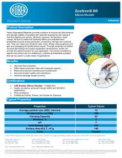 Zeofree&reg; 80 - Huber Engineered Materials