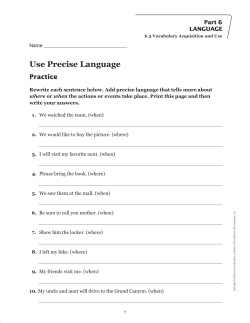 Use Precise Language