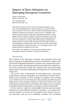 Impact of Euro Adoption on Emerging European Countries
