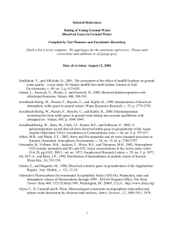 1 Selected References Dating of Young Ground Water