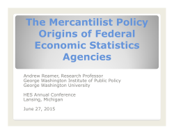The Mercantilist Policy Origins of Federal Economic Statistics