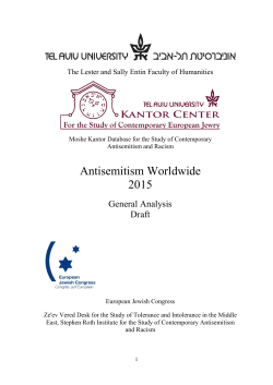 Antisemitism Worldwide 2015 - Kantor Center for the Study of