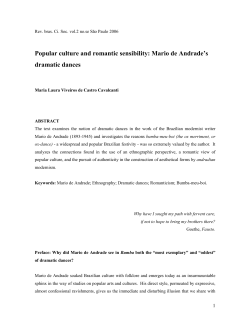 Popular culture and romantic sensibility: Mario de Andrade`s