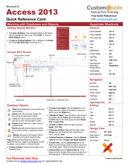 Access 2013 Quick Reference