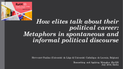 How elites talk about their political career: Metaphors in